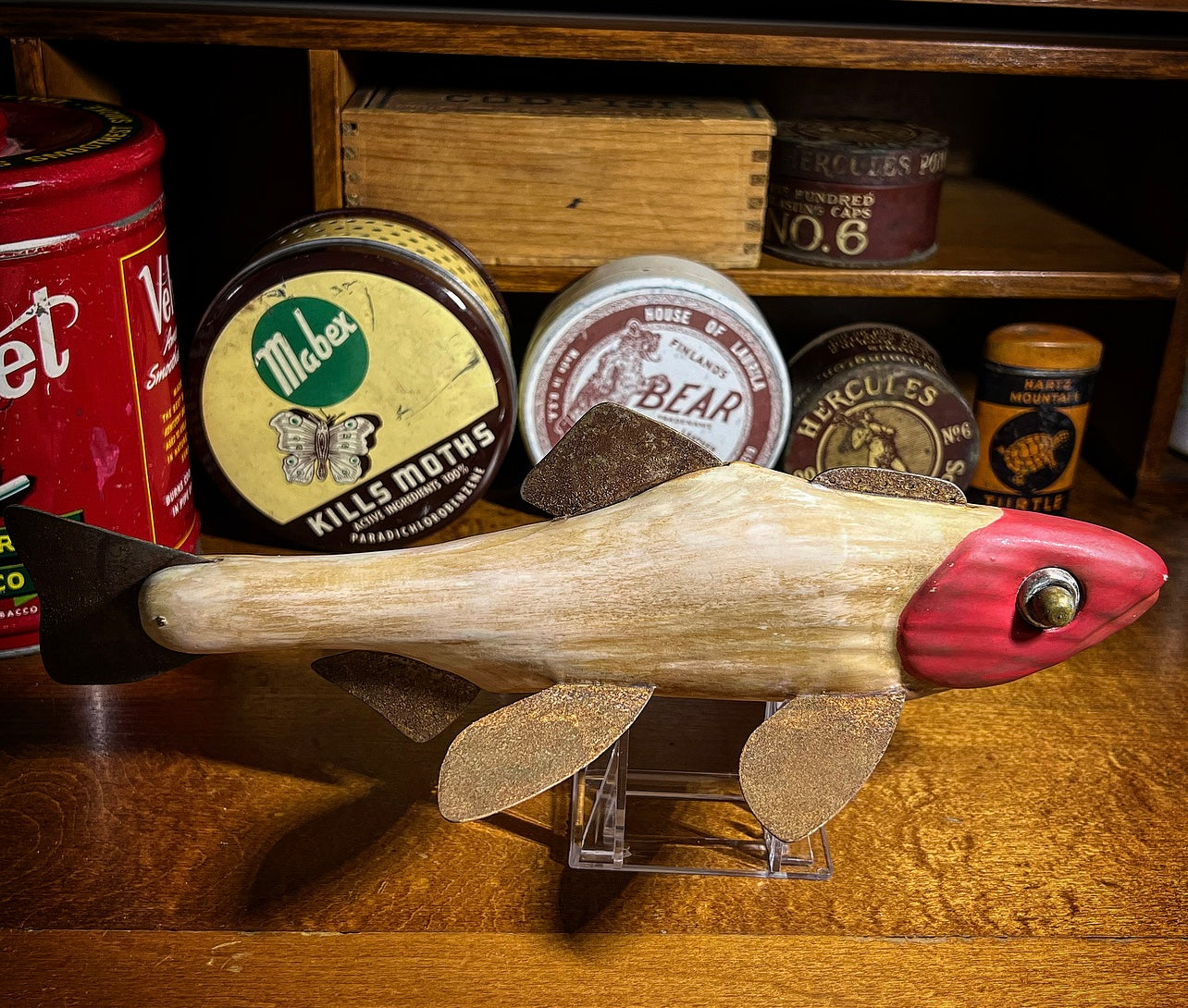 11” Red & White Fish Decoy